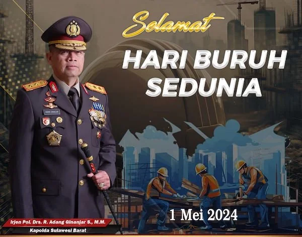 Ucapan selamat hari buruh Kapolda Sulbar(Dok:Ist)