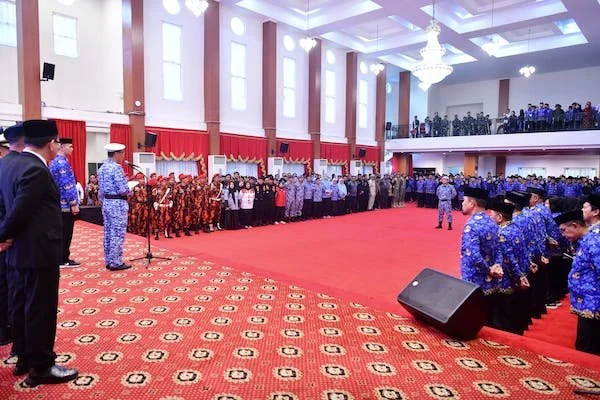 Pj Gubernur Sulsel, Prof Zudan Arif Fakrulloh saat menjadi inspektur upacara pada peringatan HBN (Dok: Ist)