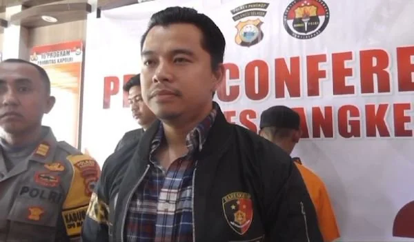 Kasat Reskrim Polres Pangkep, AKP Prawira saat konferensi pers di Polres Pangkep (Dok:Ist)