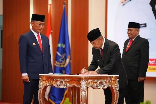 Pelantikan Pjs Bupati Bulukumba Muhammad Rasyid,di Aula Tudang Sipulung Rumah Jabatan Gubernur Sulsel