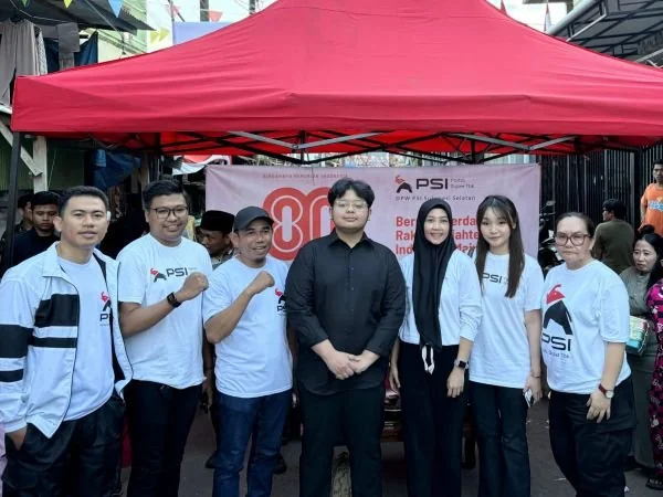 Ketua DPW PSI Sulsel, Muammar Ferirae Gandi saat Menghadiri HUT RI di Cambayya, (Dok: Ist).