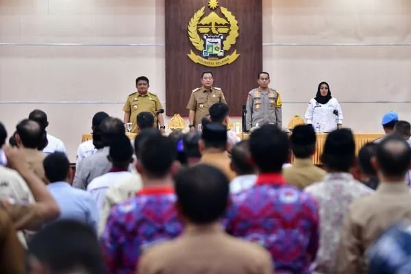 Pj Gubernur dan Kapolda Sulsel Silaturahmi Bersama Apdesi Sulsel, Selasa (5/3).