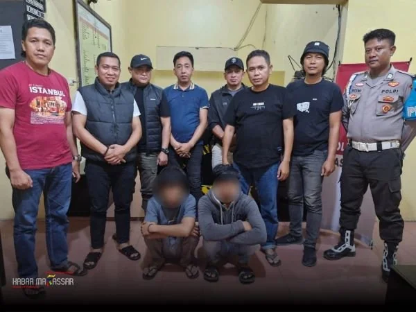 Pelaku pembusuran saat diamankan pihak kepolisian (Dok : Ist).
