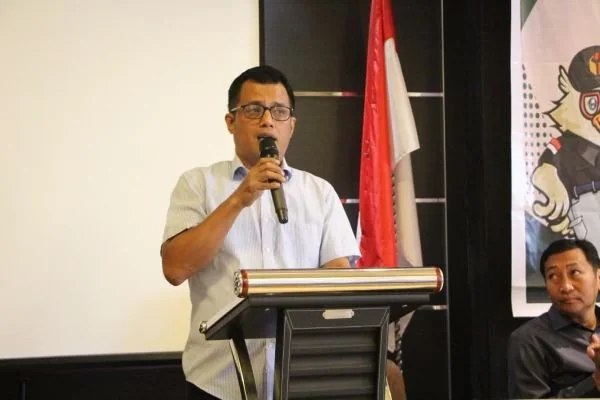 Anggota Bawaslu Sulsel, Alamsyah di Kegiatan Penguatan Kelembagaan Pengawas Pemilu, (Dok: Ist).