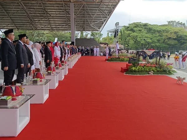 Upacara peringatan HUT ke-80 Kemerdekaan Republik Indonesia di Lapangan Karebosi, (Dok: Sinta Kabar Makassar).