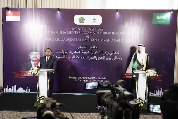 Menteri Agama (Menag) Yaqut Cholil Qoumas hari ini mengadakan pertemuan bilateral dengan Menteri Haji (Menhaj) dan Umrah Arab Saudi Tawfiq bin Fawzan Al-Rabiah di Jakarta, Selasa (30/4).