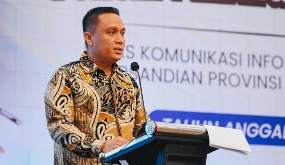 Kepala Diskominfo-SP Sulsel, Andi Winarno Eka Putra pada Forum Perangkat Daerah, Jumat, (8/3).