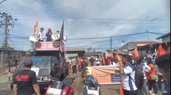 Aksi unjuk rasa buruh di Kabupaten Gowa (Dok: Ist).