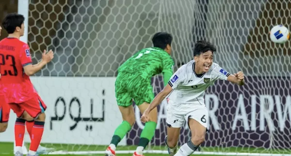 Timnas Indonesia U-17 menang 1-0 atas Korea Selatan dalam laga pembuka Grup C Piala Asia U-17 2025 berkat gol Evandra, Jumat malam (4/4), di Arab Saudi.(Foto: the-afc.com)