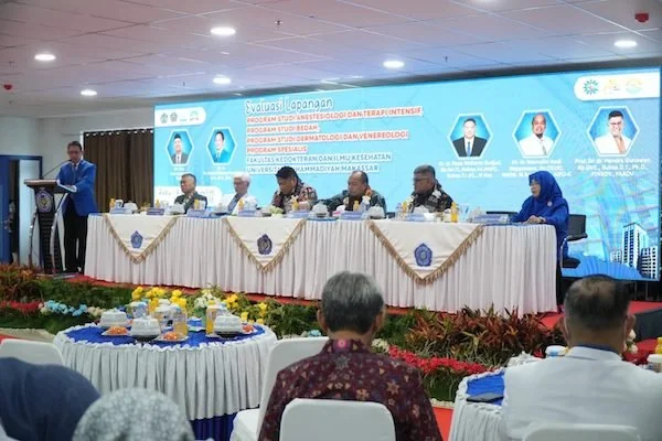 Suasana asesmen lapangan oleh tim Kementerian Pendidikan Tinggi, Sains, dan Teknologi di Fakultas Kedokteran dan Ilmu Kesehatan (FKIK) Unismuh Makassar, (Dok: Ist).