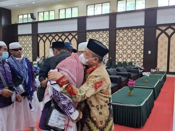 Jemaah haji Takalar saat tiba di tanah air (Dok : Ist).