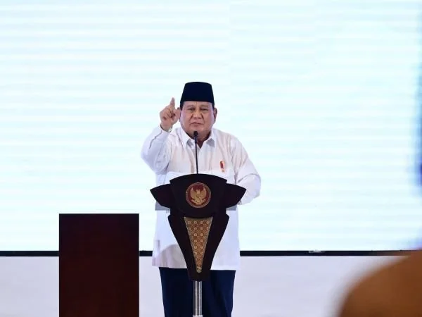 Presiden Prabowo Subianto saat acara Musyawarah Nasional Konsolidasi Persatuan Kadin Indonesia di Hotel The Ritz-Carlton, Jakarta (Dok : Ist).