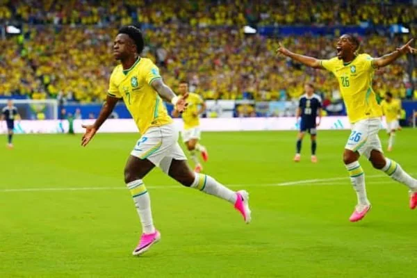 Selebrasi Timnas Brasil saat Mencetak Gol di Gawang Skotlandia (Dok: Ist).