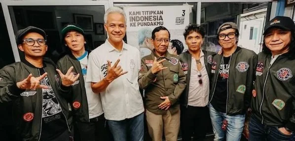 Grup band papan atas, Slank memberikan dukungan untuk memenangkan pasangan Calon Presiden dan Wakil Presiden Ganjar Pranowo - Mahfud MD pada Pilpres 2024. (FOTO: Instagram Ganjar)