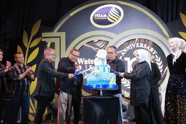 Wali Kota Makassar, Moh Ramdhan Pomanto dalam perayaan HUT ke-100 Perusahaan Daerah Air Minum (PDAM) Kota Makassar (doc ist)