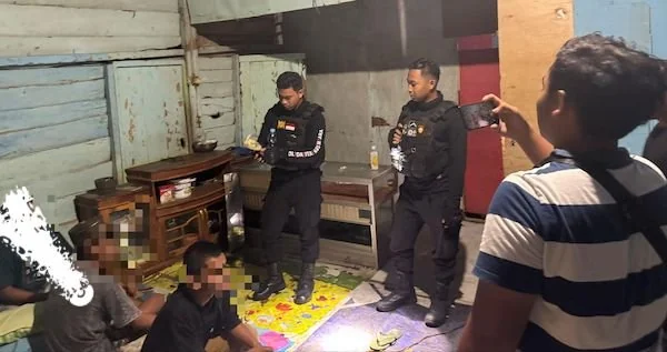 Tim Patmor Polresta Mamuju saat mengamankan para pelaku (dok:Ist)