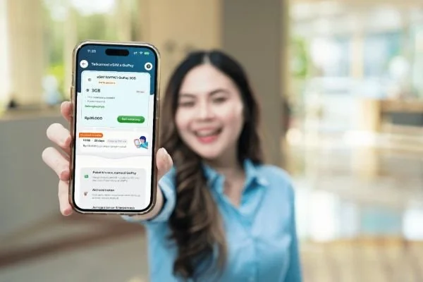 Kolaborasi Gopay dan Telkomsel luncurkan eSIM SIMPATI GoPay dan Telkomsel Wallet by GoPay. Dok. Ist
