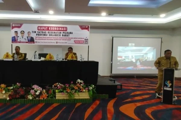 Rapat Satgas yang dilakukan oleh Kesbangpol Sulbar (Dok : Ist).