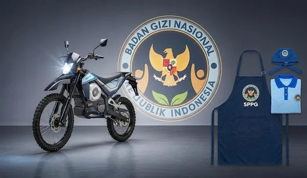 Ilustrasi Motor Listrik dan Seragam Dapur SPPG (Dok: Ist)