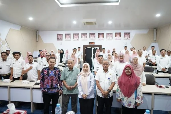 DiskominfoSP Gowa menggelar Monitoring dan Evaluasi Tim Pengelola SP4N Lapor di Baruga Karaeng Pattingalloang, Kantor Bupati Gowa (Dok : Ist).