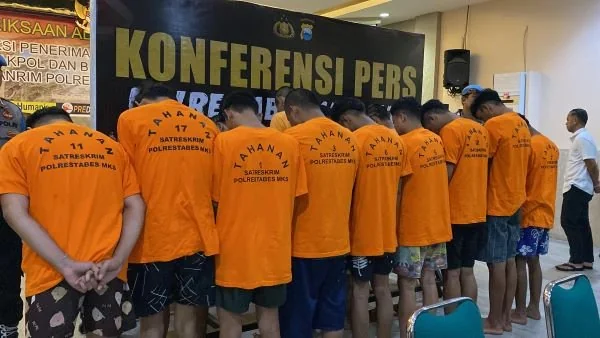 Pelaku pembusuran yang diamankan (Dok: Atri KabarMakassar).