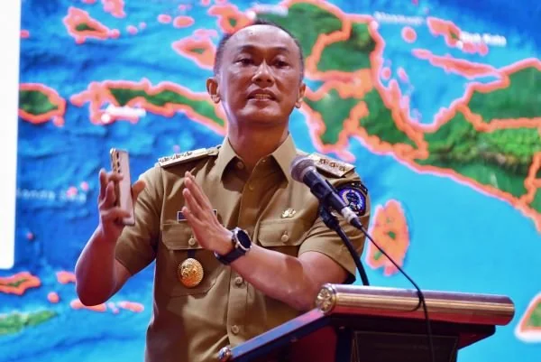 Pj Gubernur Sulsel, Prof Zudan Arif Fakrulloh pada Rapat Koordinasi Penyelenggaraan Informasi Geospasial Regional Sulawesi (Dok: ist).