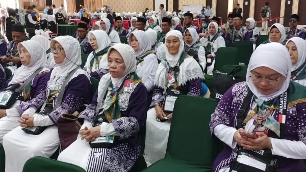 Jemaah haji kloter 36 Embarkasi Makassar (Dok : Ist).