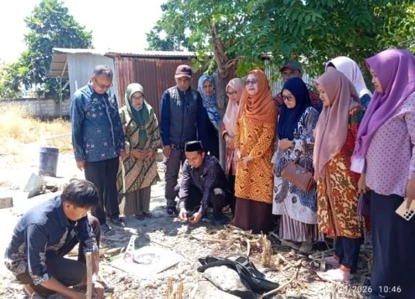 Pembangunan Masjid Hasanah Takdir Kelara Mulai Ukur Arah Kiblat. (Dok: Ist)