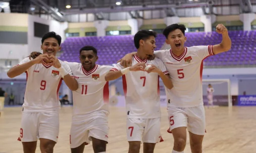 Skuad Timnas futsal Indonesia saat berlaga pada ajang ASEAN U19 Boys' Futsal Championship 2025 melawan Vietnam di Nonthaburi Hall, Bangkok, Sabtu (27/12). Foto: Dokumentasi FFI