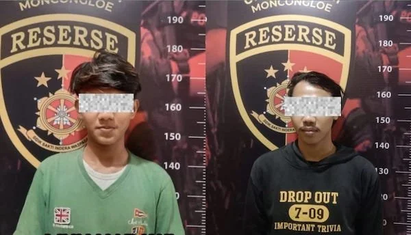 dua remaja yanh diduga pelaku pembusukan warga di Monvongloe, kabupaten Maros (Dok:Ist)