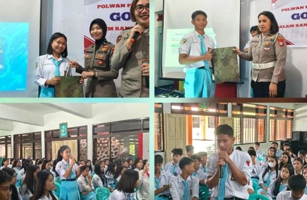 Polwan Polres Toraja Utara menggelar program Polwan Go to School di SMA Pelita Rantepao (Dok: Ist)