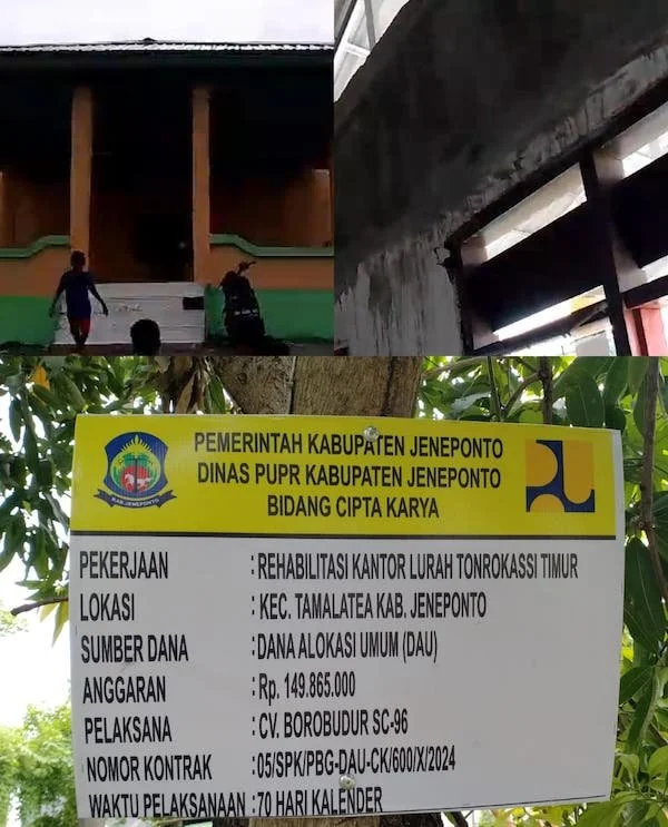 Kondisi Kantor Lurah Tonrokassi Timur usai direhab CV. Borobudur. (Ist).