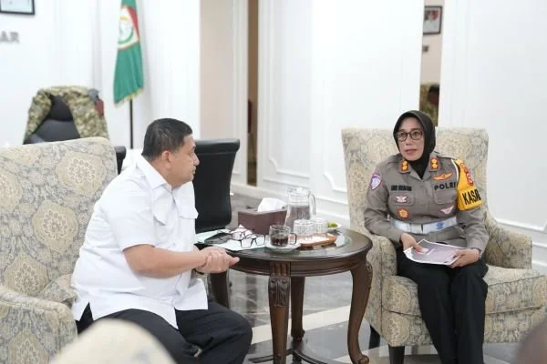 Satlantas Polrestabes Kota Makassar saat Audiensi dengan Wali Kota Munafri Arifuddin, (Dok: Ist).