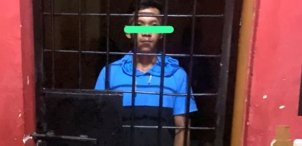 Pelaku saat berada dalam sela tahanan Polresta Mamuju,. Dok. Ist