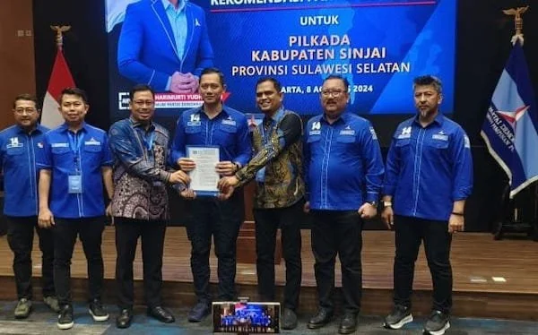 DPP Partai Demokrat secara resmi memercayakan pasangan Muzayyin Arif-A Ikhsan Hamid (MA-AIH) untuk memenangkan Pilkada Sinjai 2024, di Jakarta, Kamis (8/08). Foto IST